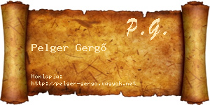 Pelger Gergő névjegykártya
